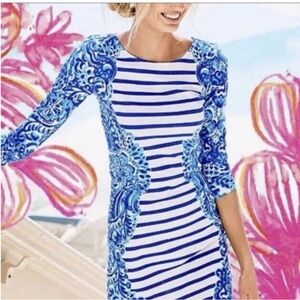 Lilly Pulitzer Blue and White Striped Dress